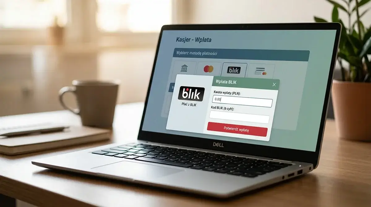Panel kasjera w licencjonowanym kasynie z metodą płatności BLIK
