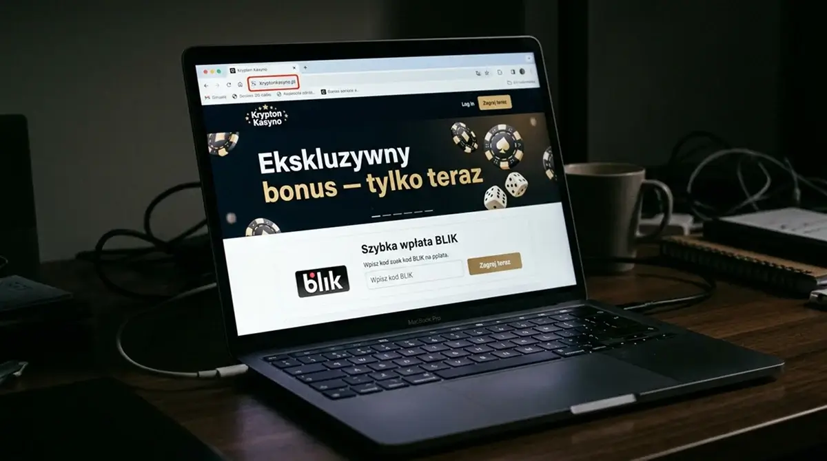 Fałszywa strona kasyna z polem na kod BLIK — schemat phishingowy
